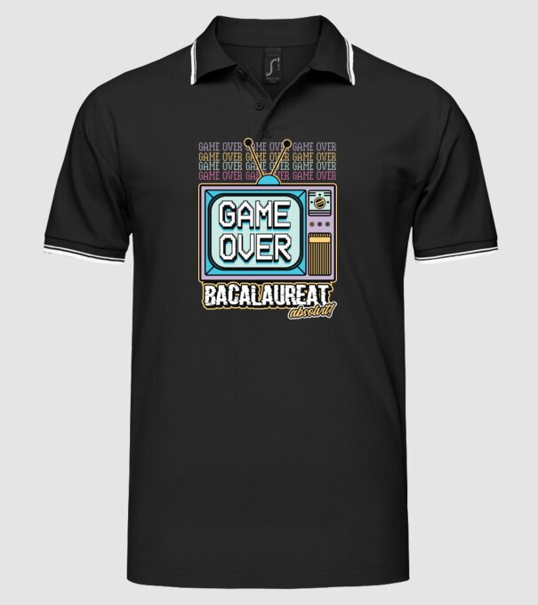 Absolvire retro bacalaureat model negru pe tricou