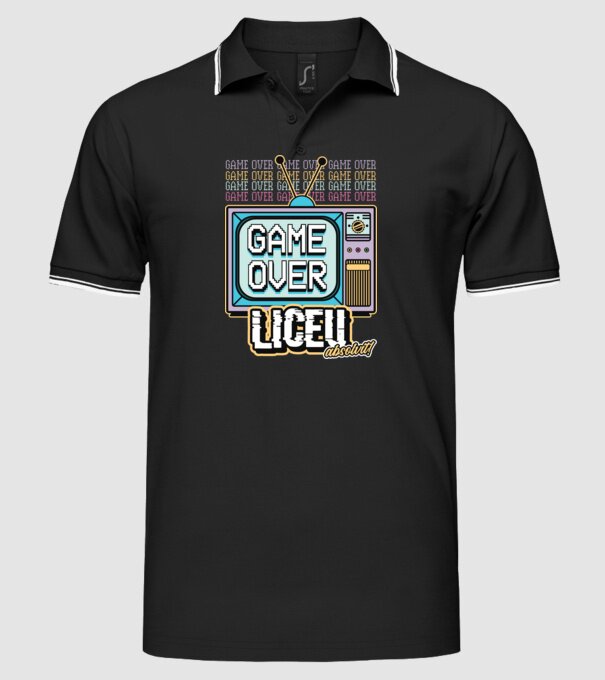 Absolvire retro liceu model negru pe tricou
