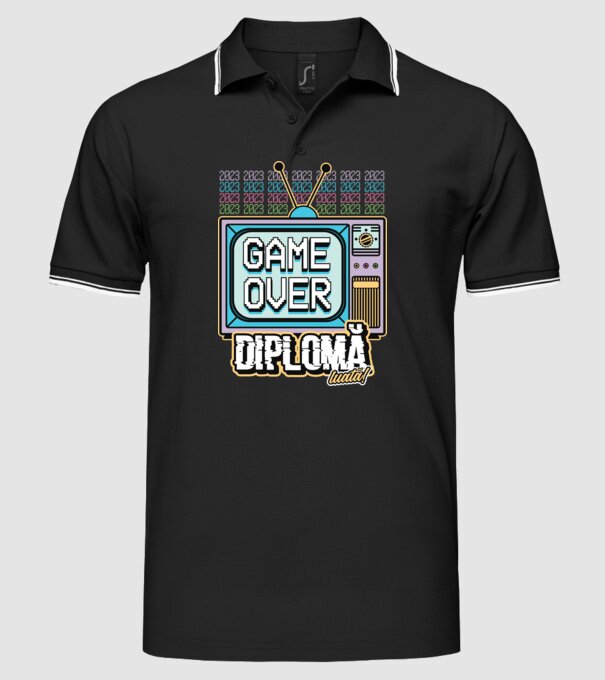 Absolvire retro diplomă model negru pe tricou