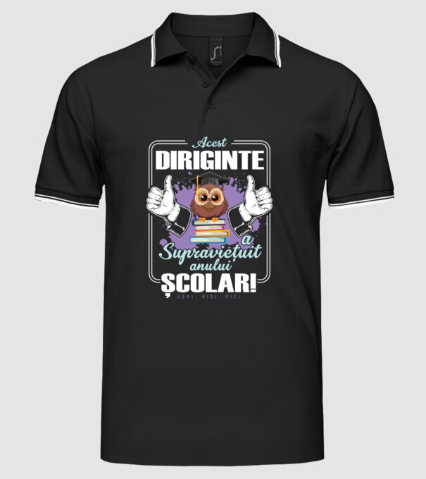 Acest diriginte a supraviețuit anului școlar! - veni, vidi, vici model negru pe tricou