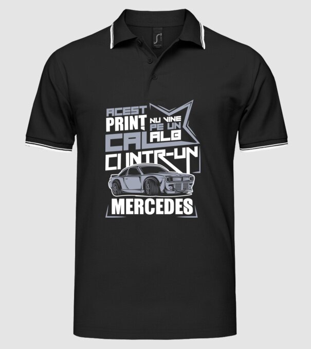 Acest prinț nu vine pe un cal alb, ci într-un Mercedes model negru pe tricou