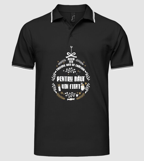 acesta este tricoul meu de Crăciun_pentru băut vin fiert model negru pe tricou
