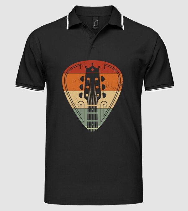 acoustic guitarist model negru pe tricou