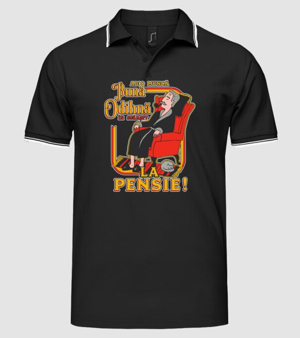 Adio muncă, bună odihnă! în sfârșit, la pensie! model negru pe tricou