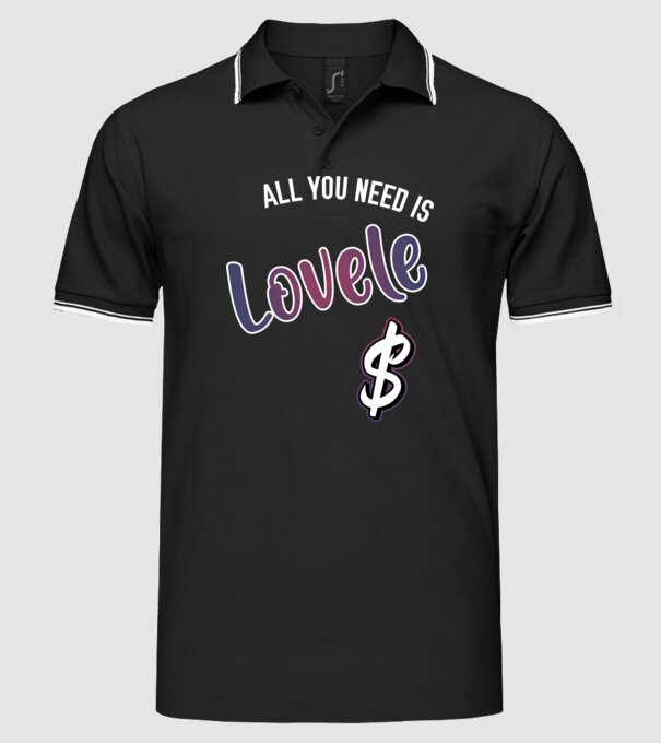 All you need is lovele model negru pe tricou