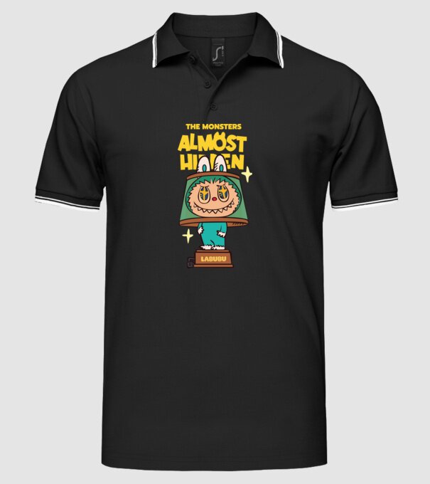 Almost Hidden model negru pe tricou