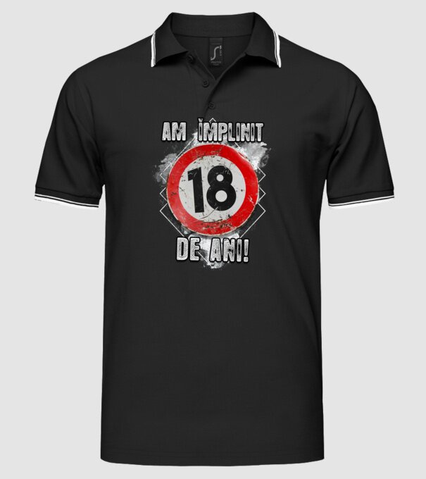 Am împlinit 18 de ani! model negru pe tricou