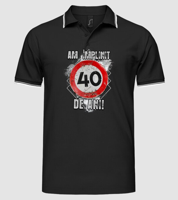 Am împlinit 40 de ani! model negru pe tricou