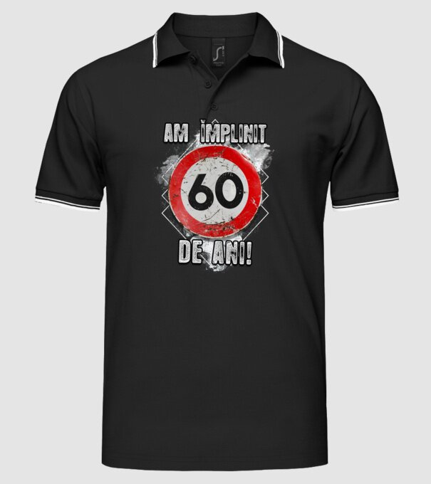 Am împlinit 60 de ani! model negru pe tricou