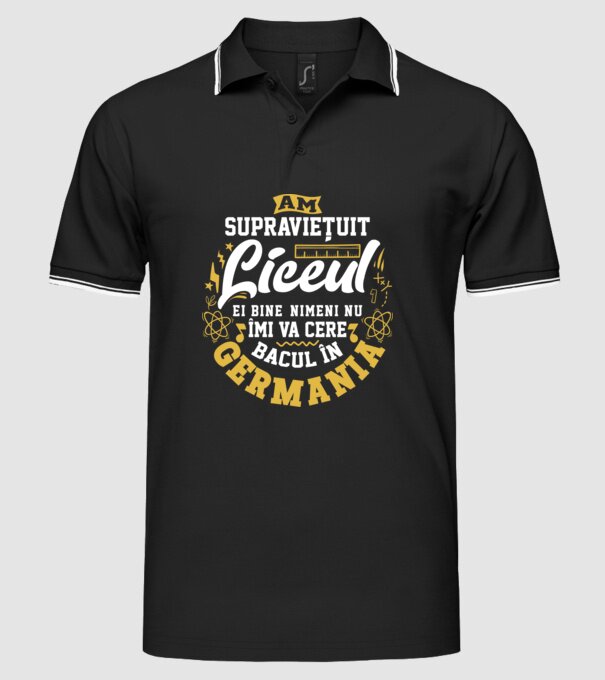 Am supraviețuit liceul model negru pe tricou