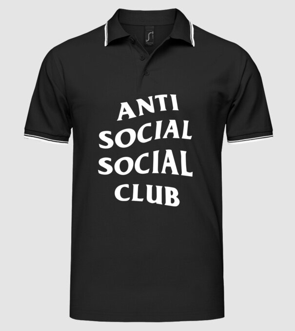 Anti social social club model negru pe tricou