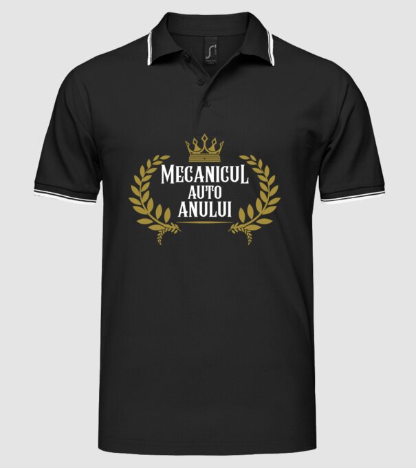 Anului Mecanicul auto  model negru pe tricou