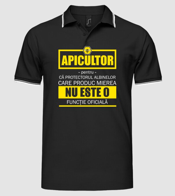 apicultor - pentru că protectorul albinelor care produc mierea nu este o funcție oficială model negru pe tricou