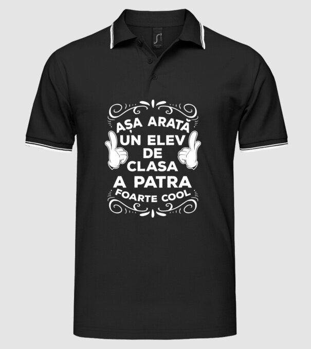 Așa arată un elev de clasa a patra foarte cool model negru pe tricou