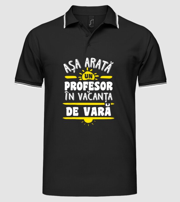 așa arată un profesor în vacanță de vară model negru pe tricou