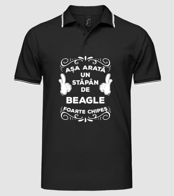 Așa arată un stăpân de Beagle foarte chipeș model negru pe tricou