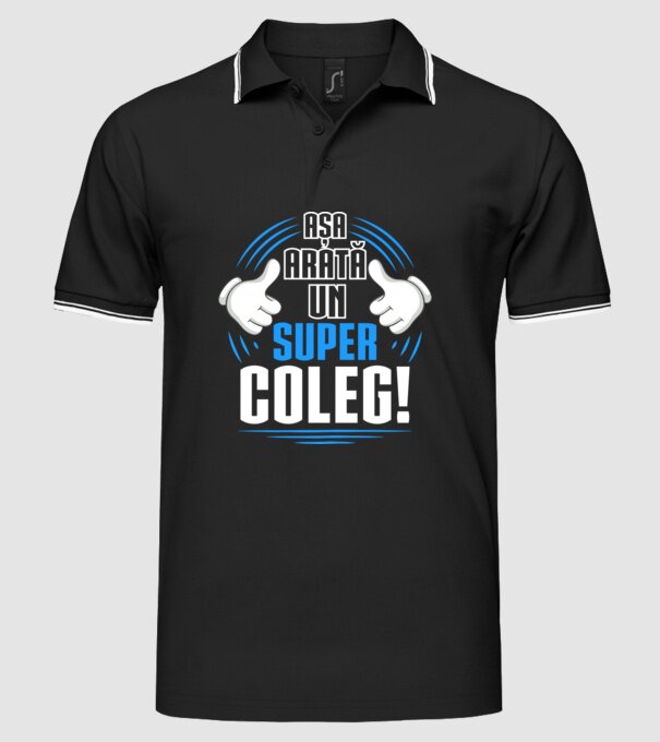 Așa arată un super coleg D4769145 model negru pe tricou