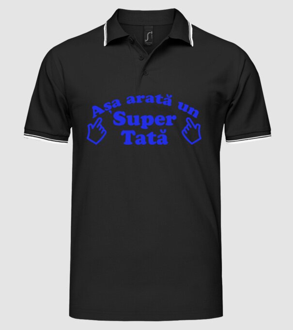 Așa arată un super tată! model negru pe tricou