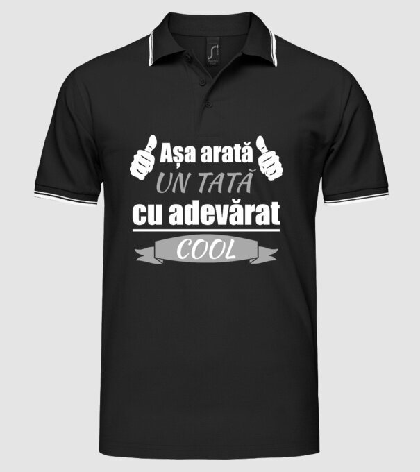 Așa arată un tată cu adevărat cool model negru pe tricou