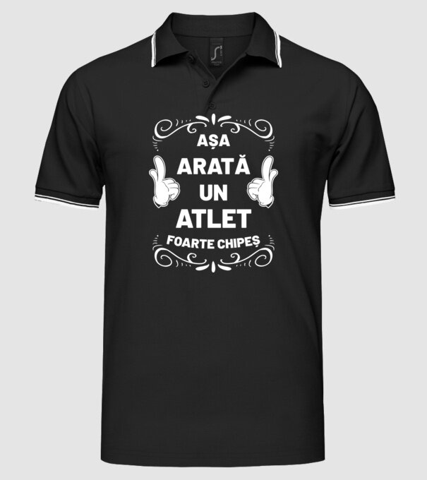 Așa arată un ATLET foarte chipeș model negru pe tricou