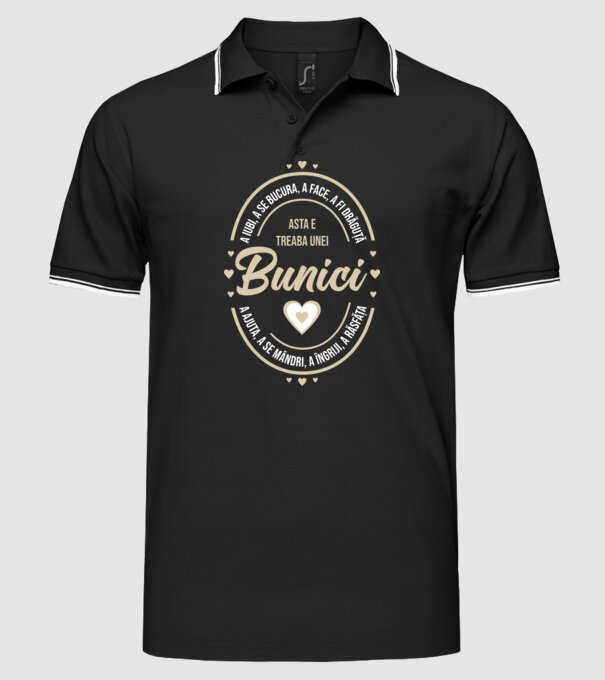 a iubi, a se bucura, a face, a fi drăguță, a ajuta, a se mândri, a îngriji, a răsfăța - asta e treaba unei bunici model negru pe tricou