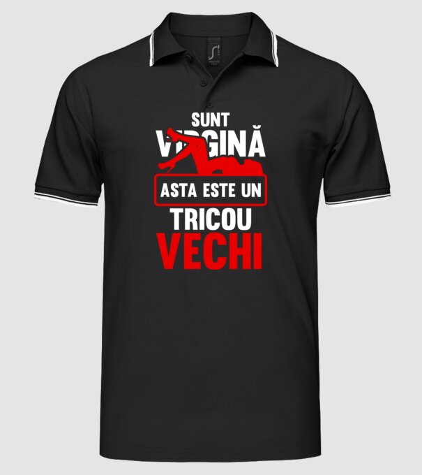 sunt virgină! - Asta este un tricou vechi model negru pe tricou