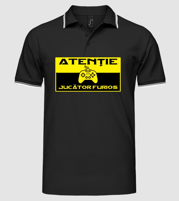Atenție! Jucător furios model negru pe tricou