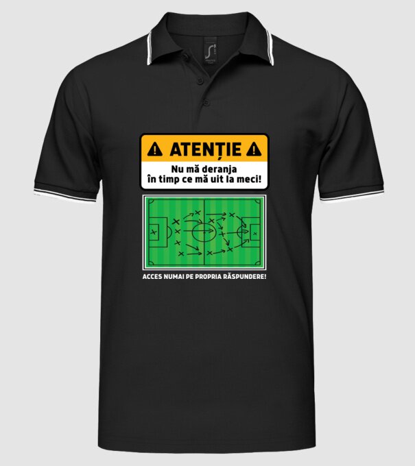 Atenție - Nu mă deranja, în timp ce mă uit la meci model negru pe tricou