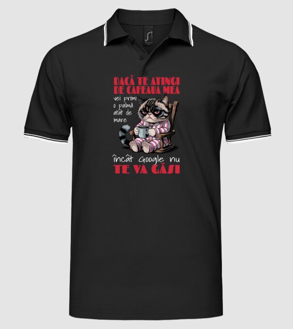 atinge cafeaua mea și nici măcar Google nu te va găsi Negru model negru pe tricou