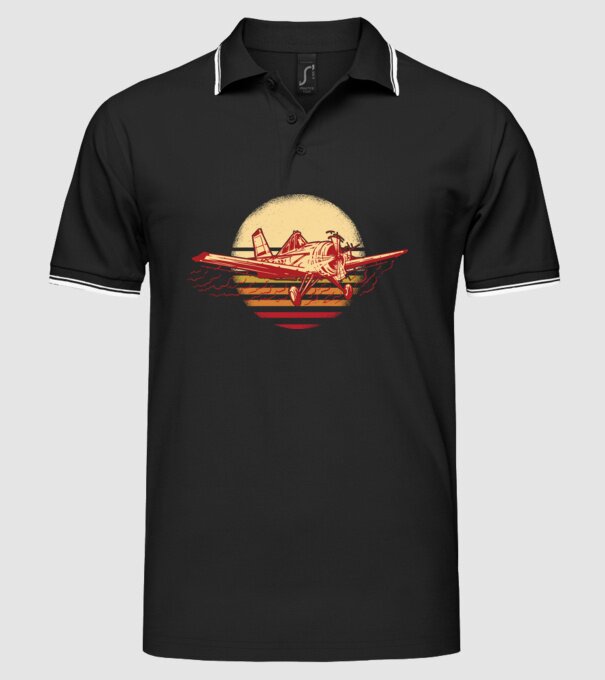 Avioane model negru pe tricou
