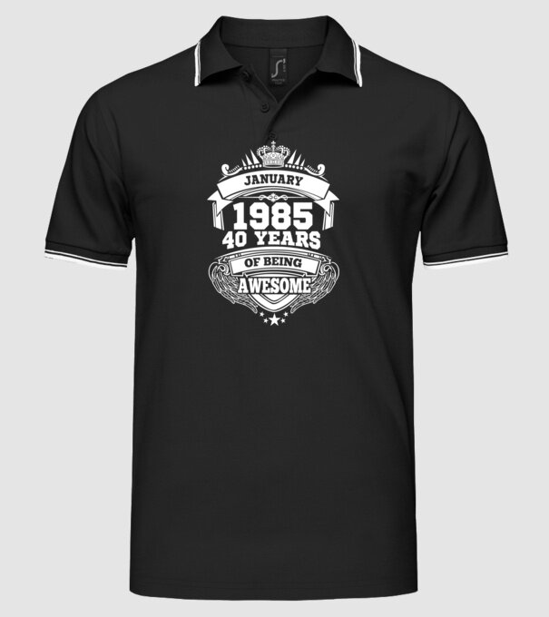 Awesome being of january 1985 model negru pe tricou