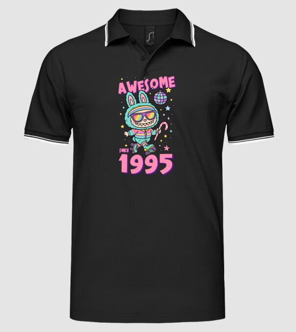 Awesome since 1995 - Labubu model negru pe tricou