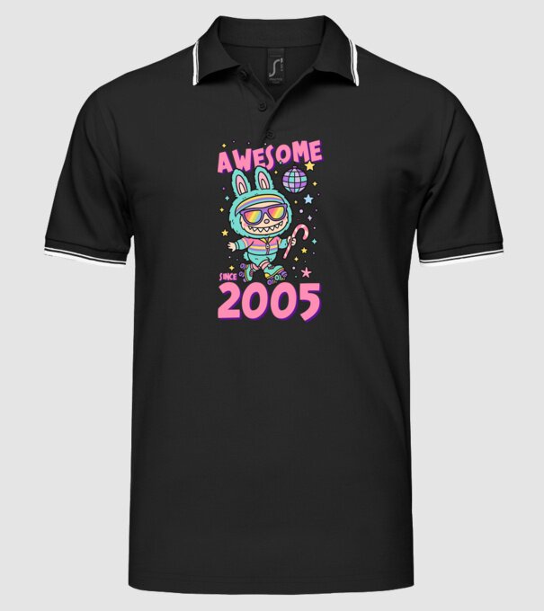Awesome since 2005 - Labubu model negru pe tricou