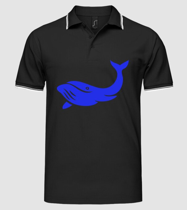 balenă model negru pe tricou