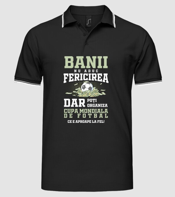 Banii nu aduc fericirea model negru pe tricou