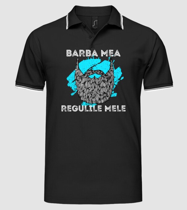 barba mea - regulile mele model negru pe tricou