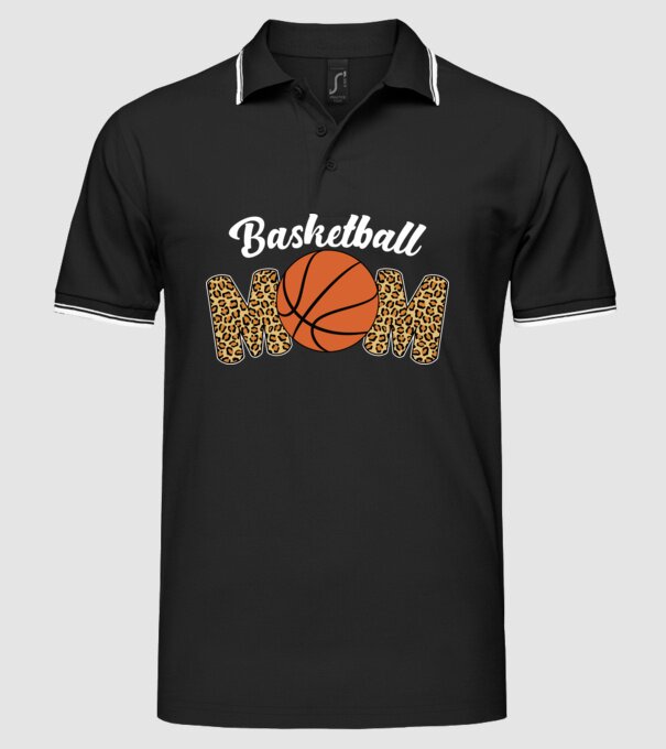 Basketball Mom model negru pe tricou