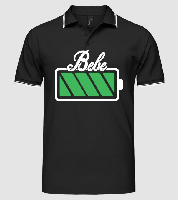 Bebe încărcat model negru pe tricou