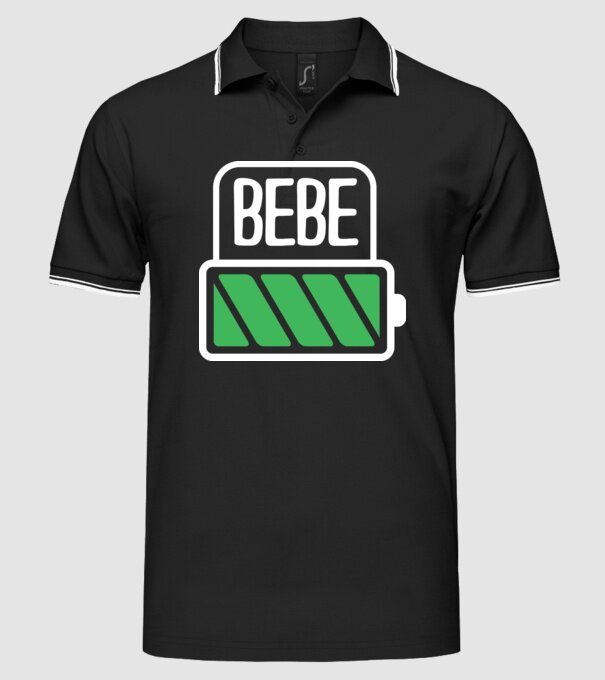 Bebe încărcat model negru pe tricou