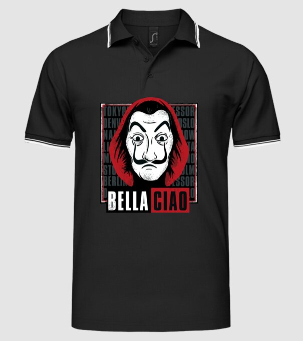 bella ciao dali model negru pe tricou