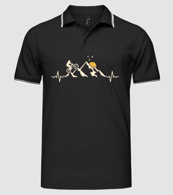 Bike heartbeat model negru pe tricou