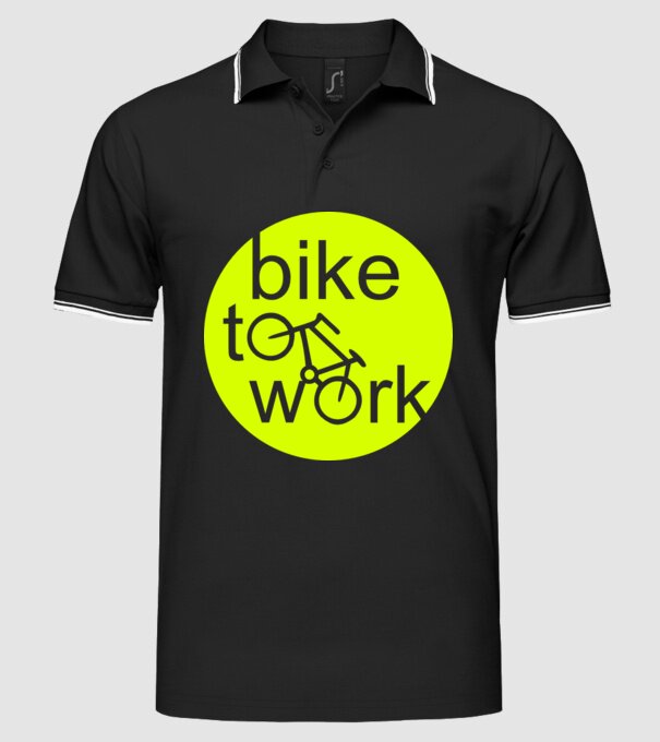 bike to work model negru pe tricou