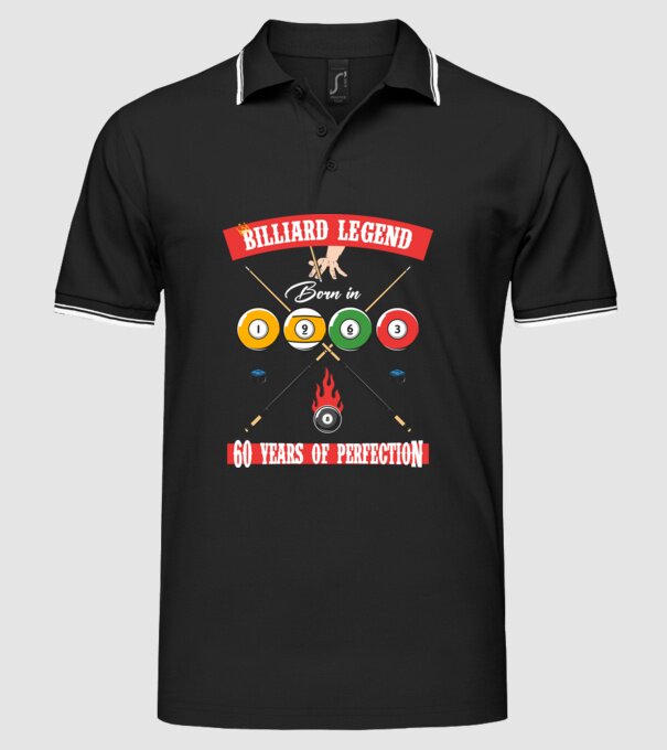 Billiard legend born in 1963 model negru pe tricou