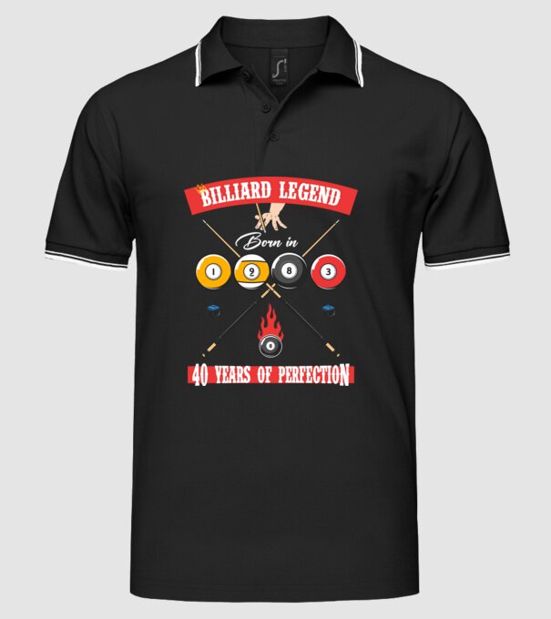 Billiard legend born in 1983 model negru pe tricou