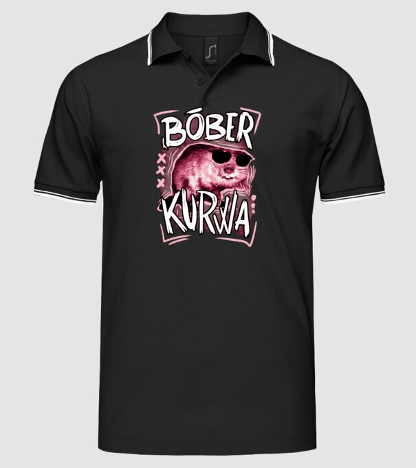 Bóber wtf model negru pe tricou