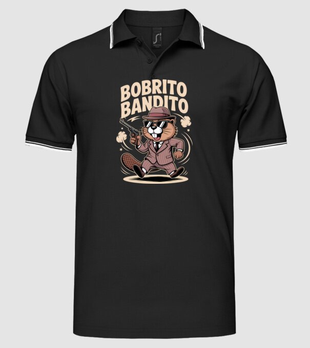 Bobrito Bandito model negru pe tricou