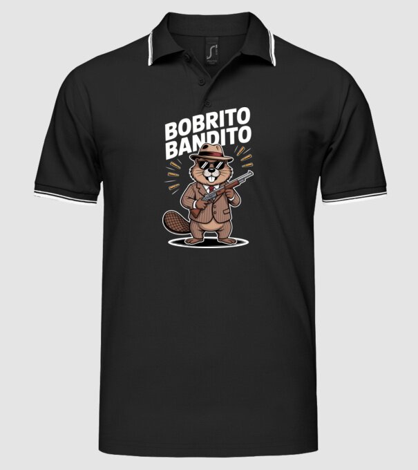 Bobrito Bandito model negru pe tricou