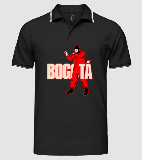 bogota la casa de papel model negru pe tricou