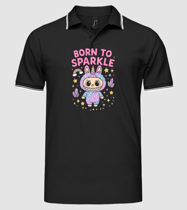 Born to sparkle model negru pe tricou
