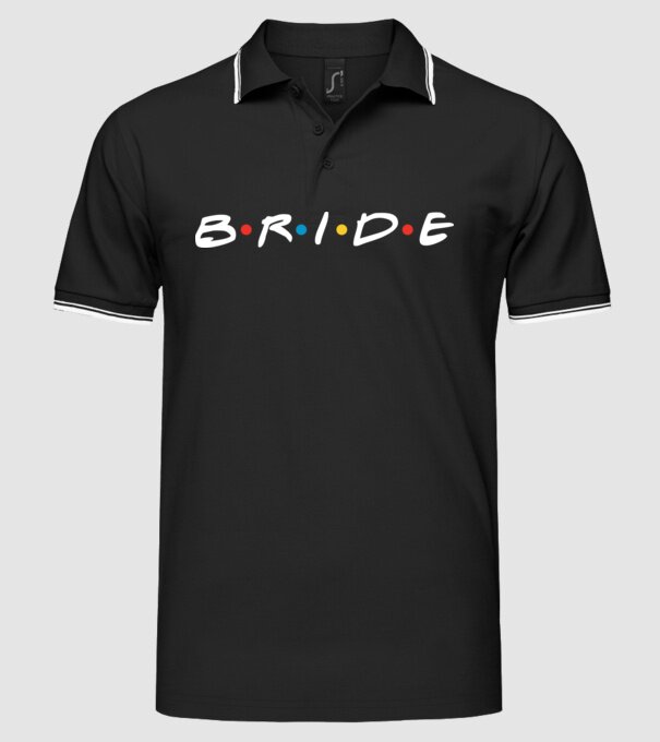 Bride Friends style model negru pe tricou